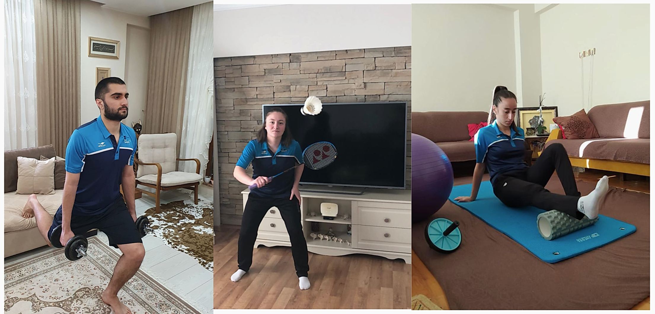 Erzincan’lı badmintoncular da evde spor yapıyor gorseli